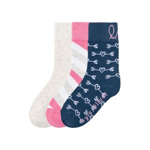 QS by s.Oliver Dětské ponožky, 3 páry (23/26, modrá / šedá / světle růžová)