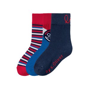 QS by s.Oliver Dětské ponožky, 3 páry (23/26, červená/pruhovaná)