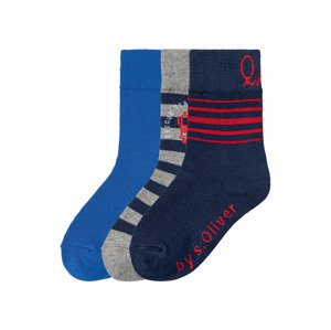 QS by s.Oliver Dětské ponožky, 3 páry (27/30, modrá/pruhy)