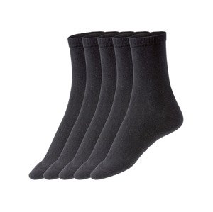 esmara Dámské ponožky s BIO bavlnou, 5 párů (35/38, černá)