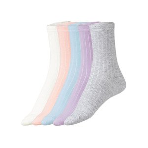 esmara Dámské ponožky s BIO bavlnou, 5 párů (35/38, bílá/růžová/lila)