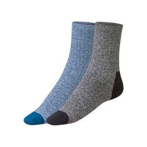 LIVERGY Pánské pracovní termo ponožky, 2 páry (39/42, modrá/bílá/černá)