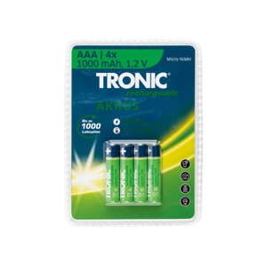 TRONIC® Nabíjecí baterie Ni-MH Ready 2 Use, 4 ku (AAA – mikrotužková)