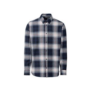 LIVERGY® Pánská flanelová volnočasová košile (S (37/38), béžová/modrá)
