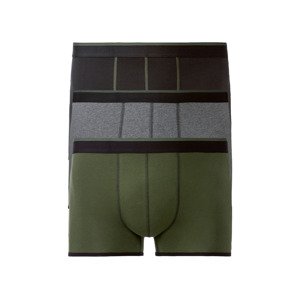 LIVERGY® Pánské boxerky XXL, 3 kusy (9/3XL, černá/šedá/zelená)