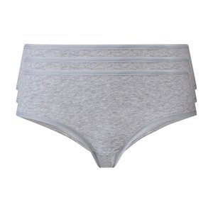 esmara® Dámské kalhotky s BIO bavlnou, 3 kusy (adult#female#ne#pants, L (44/46), šedá)