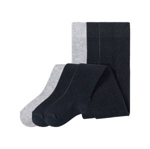 lupilu® Chlapecké punčochové kalhoty s BIO bavlnou, 3 kusy (110/116, navy modrá / šedá)