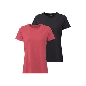 esmara® Dámské triko, 2 kusy (adult#female#ne, XS (32/34), černá/červená)