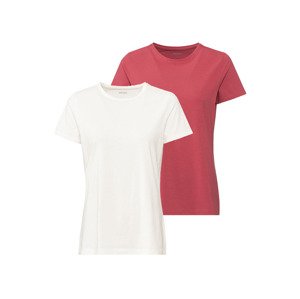 esmara® Dámské triko, 2 kusy (adult#female#ne, XS (32/34), červená/bílá)