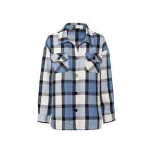 esmara® Dámský flanelový overshirt (adult#female#ne, XS (32/34), modrá/bílá)