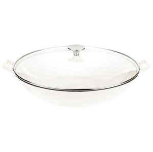 GSW Litinová pánev Wok, Ø 36 cm (bílá)