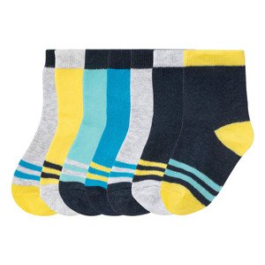 lupilu® Chlapecké ponožky s BIO bavlnou, 7 párů (child 2 years onwards#male, 19/22, šedá / žlutá / modrá / navy modrá)