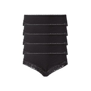esmara® Dámské krajkové kalhotky, 5 kusů  (adult#female#ne#pants, S (36/38), černá)