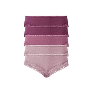 esmara® Dámské krajkové kalhotky, 5 kusů  (adult#female#ne#pants, S (36/38), bobule / růžová / světle růžová )