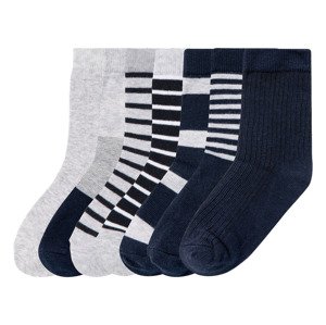 lupilu Chlapecké ponožky s BIO bavlnou, 7 párů (23/26, šedá / navy modrá / žlutá )