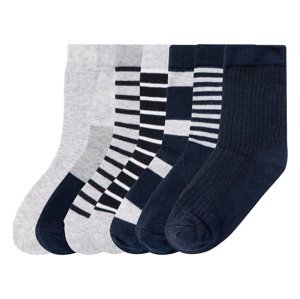 lupilu® Chlapecké ponožky s BIO bavlnou, 7 párů (23-26, šedá / navy modrá / žlutá )