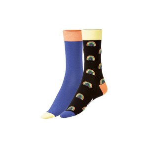 Fun Socks Dámské / Pánské ponožky, 2 páry (36-40, 9999 black)
