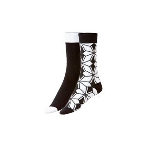 Fun Socks Dámské / Pánské ponožky, 2 páry (41–46, 1000 white)