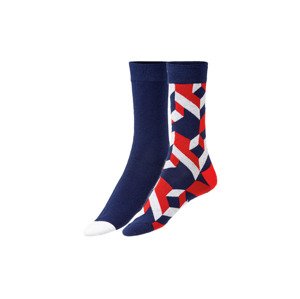 Fun Socks Dámské / Pánské ponožky, 2 páry (41–46, 5801 blue)