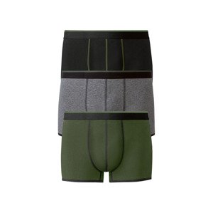 LIVERGY® Pánské boxerky, 3 kusy (adult#male#ne#undershorts, 4/S, černá/šedá/zelená)