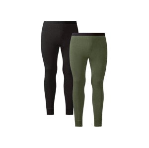 LIVERGY Pánské spodní kalhoty, 2 kusy (7/XL, černá/zelená)