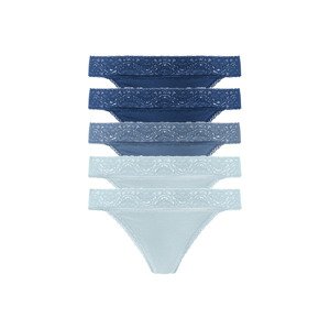 esmara Dámské krajkové kalhotky, 5 kusů (M (40/42), navy modrá)