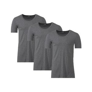LIVERGY® Pánské spodní triko, 3 kusy (7/XL, tmavě šedá, kulatý výstřih)