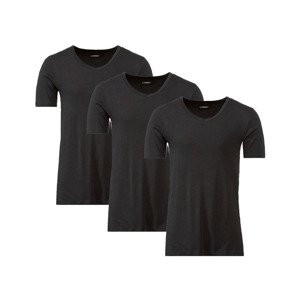 LIVERGY® Pánské spodní triko, 3 kusy (7/XL, černá, "V" výstřih)