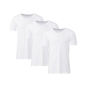 LIVERGY® Pánské spodní triko, 3 kusy (7/XL, bílá, "V" výstřih)