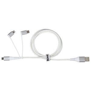 TRONIC Nabíjecí a datový kabel 3 v 1 (bílá)