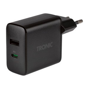 TRONIC® Duální USB nabíječka, 30 W, USB-C PD, USB-A  (černá)