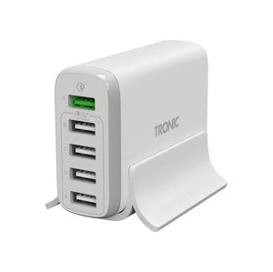 TRONIC® Multi USB-A nabíječka 30 W, 5 portů, QC  (bílá)