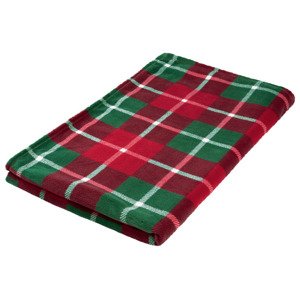 LIVARNO home Hebká deka, 150 x 200 cm (červená/zelená)