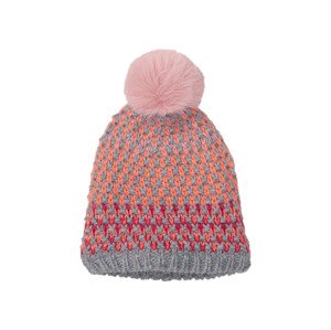 CRIVIT Dětská pletená čepice  (child#unisex, 134/146, růžová/šedá)