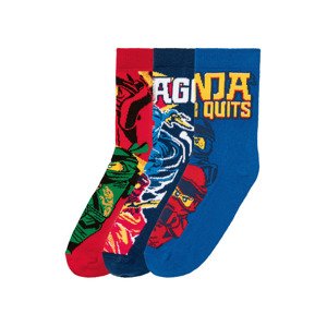 LEGO Chlapecké ponožky, 3 páry (27/30, Ninjago modrá/červená)