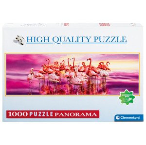 Clementoni Panoramatické puzzle, 1 000 dílků (plameňáci)