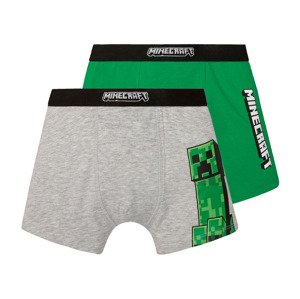 Minecraft Chlapecké boxerky, 2 kusy (110, zelená/šedá)