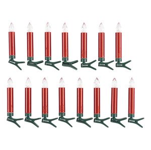 Livarno home LED svíčky na vánoční stromek, 15 kusů (červená)