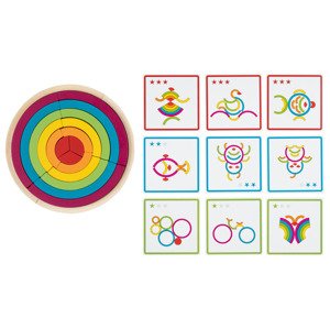 Playtive Dřevěné duhové puzzle Montessori (duhový kruh)