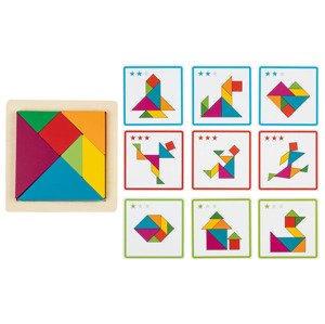 Playtive Dřevěné duhové puzzle Montessori (duhový tangram)