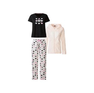 esmara® Dámské pyžamo (XS (32-34), růžová/černá/srdce)
