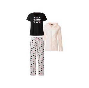esmara® Dámské pyžamo (adult#female, L (44/46), růžová/černá/srdce)