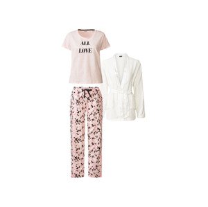 esmara® Dámské pyžamo (adult#female, S (36/38), bílá/růžová/lev)