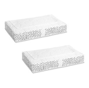 Závěsný organizér / Organizér na boty /  (2 úložné boxy pod postel, puntíky)