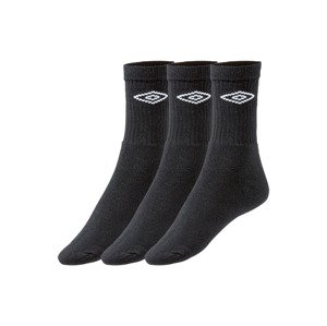 UMBRO Dámské / Pánské sportovní ponožky, 3 pár (35/38, černá)