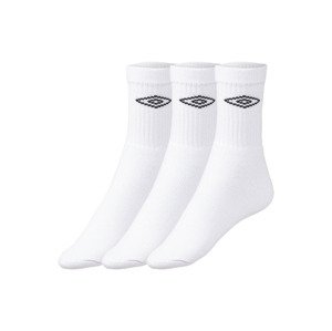 UMBRO Dámské / Pánské sportovní ponožky, 3 pár (35/38, bílá)