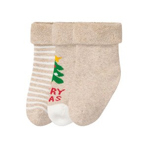 lupilu Dětské ponožky s BIO bavlnou, 3 páry (19/22, béžová)
