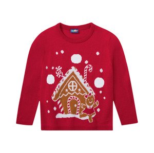 lupilu® Dívčí vánoční svetr s LED (child#female, 110/116, červená/LED)