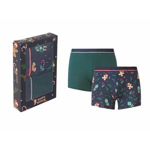 Happy Shorts Pánské boxerky s vánočním motivem, 2 kus (L, perníček)