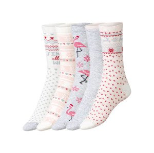 esmara® Dámské ponožky, 5 párů (adult#female, 35/38, bílá / světle šedá / světle růžová )